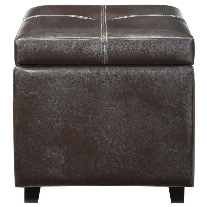 Treasure Espresso Vinyl Storage ube/ Ottoman Brown Modern