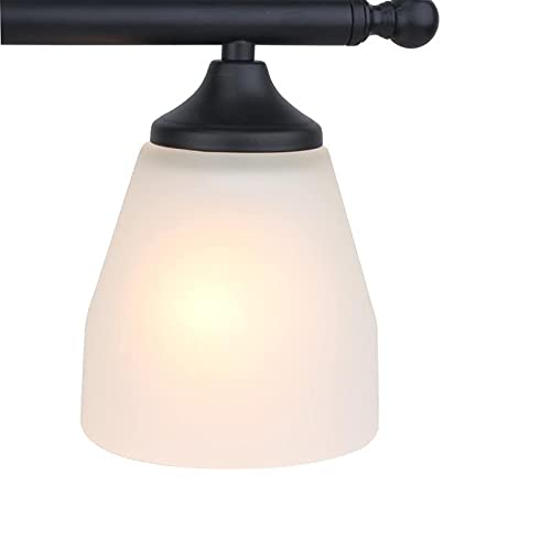 2-light Vanity Light in Matte Black Finish with Frosted White Glass Shades 14.62 - Diamond Home USA