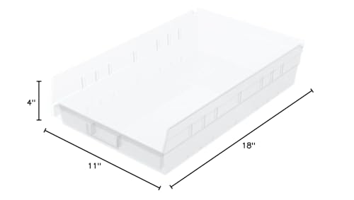 AKRO-MILS 30178 Plastic Nesting Shelf Bin Box- 18-inch x 11-inch x 4-inch Clear - Diamond Home USA