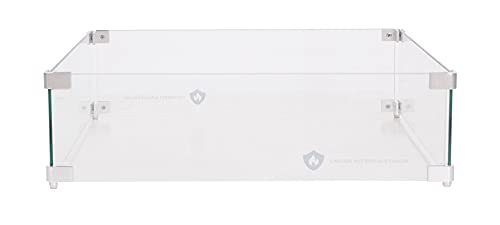 WindGuard 22 Inch Square Wind Glass for Fire Pit