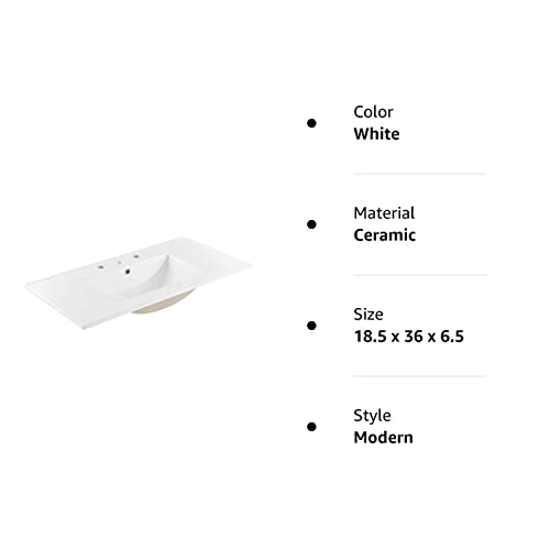 Modway EEI-4203-WHI Cayman 36" Bathroom Sink White - Diamond Home USA