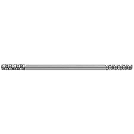 1/2"-20 x 6" Plain Aluminum Double End Threaded Stud