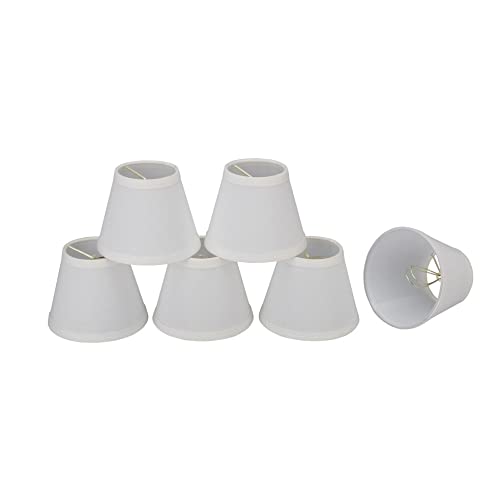 Chandelier Clip-on Lamp Shade (6 Pack) White (3" X 5" 4") Transitional
