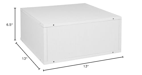 Half Size Stackable Storage Cube- White Wood Grain Off/White Modern Contemporary - Diamond Home USA