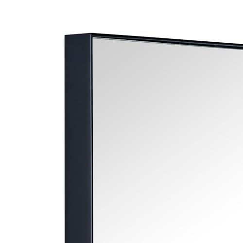Black Surface and Recessed Mount Squared Rectangle Medicine Cabinet with - Diamond Home USA