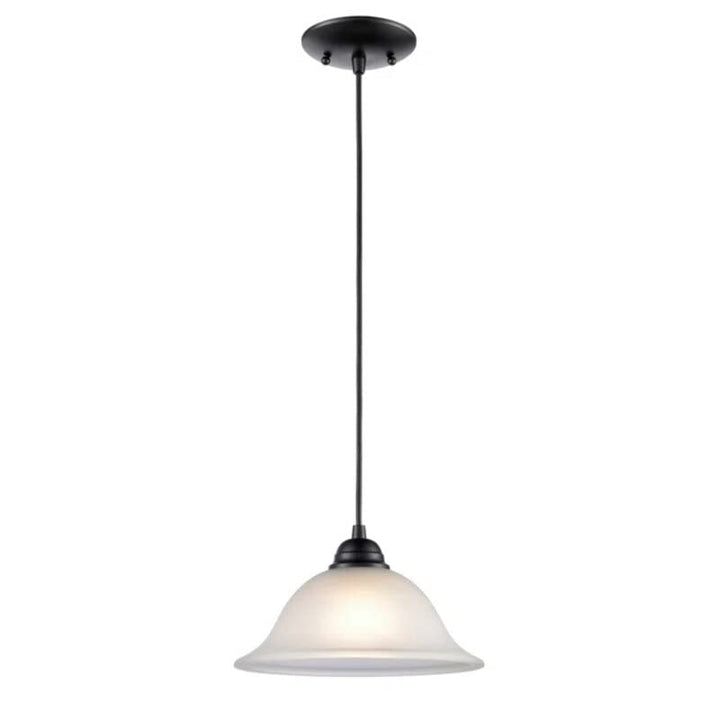 1 Light in Black with Etched Glass Modern Contemporary - Diamond Home USA