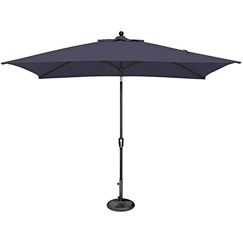 SimplyShade Catalina 120" Octagon Push Button Tilt Umbrella in Black/Navy