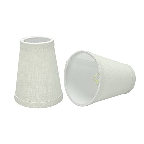 Hardback Empire Chandelier Clip-on Lamp Shade (2 Pack) White (2-1/2" X 4" 5")