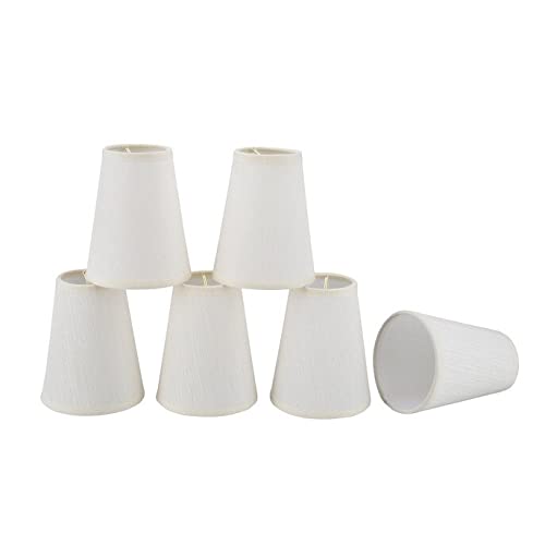Chandelier Clip-on Lamp Shade (6 Pack) Off White (2 1/2" X 4" 5") Cream