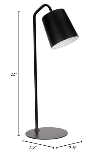 Aspen Creative Matte Black 40100-2 23" High Modern Desk Finish with Metal Lamp - Diamond Home USA