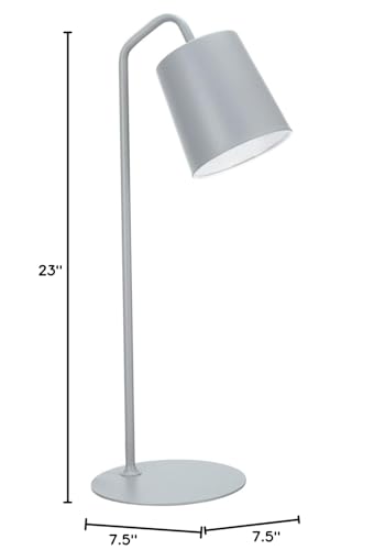 Aspen Creative 40100-3A 23" High Modern Desk Milky Grey Finish with Metal Lamp - Diamond Home USA