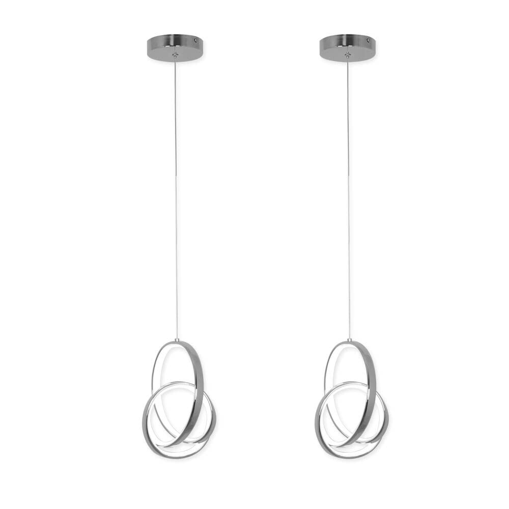 2pcs Pack Chrome Modern Led Light (Set of 2) 7 * 7 * 56h Silver Contemporary - Diamond Home USA