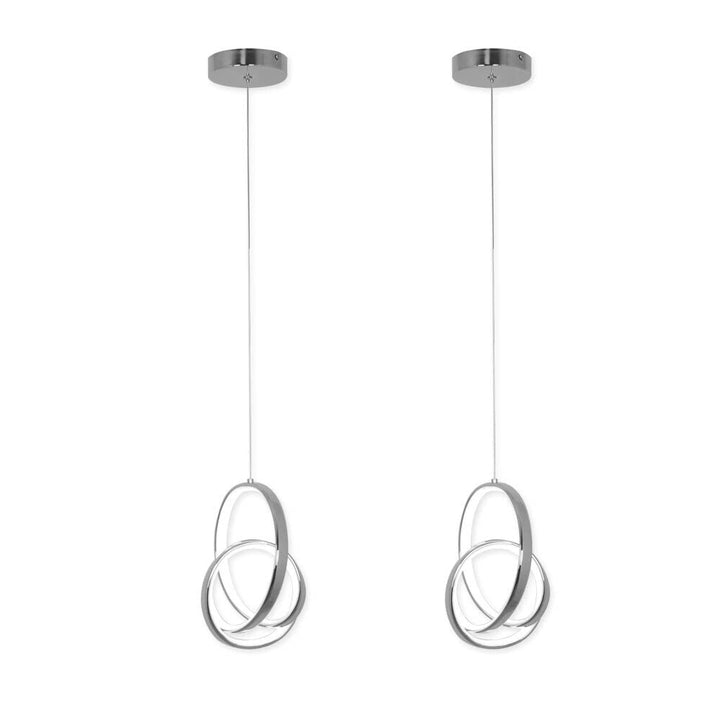 2pcs Pack Chrome Modern Led Light (Set of 2) 7 * 7 * 56h Silver Contemporary - Diamond Home USA
