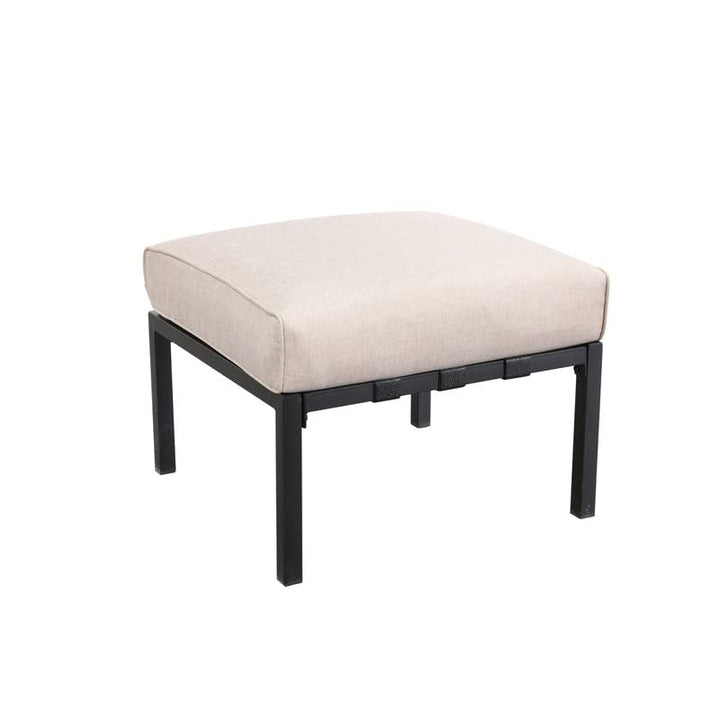 Patio Festival Outdoor Wave-arm Col. Metal Ottoman with Cushion Beige Modern - Diamond Home USA