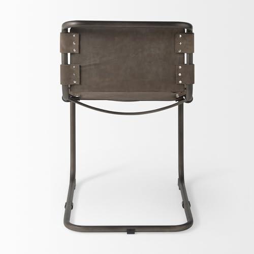 Brown/Grey Suede W/Gunmetal Iron Frame Dining Chair 20.5" w X 24" d 33" h - Diamond Home USA