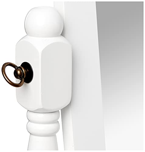 ORE Floor Mount International Cheval Standing Mirror 59.5" Height White Finish - Diamond Home USA