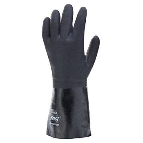Neoprene Chemical Resistant Gloves Heavy Weight Black Size 10