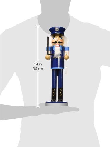 Santa's Workshop Policeman Nutcracker 14" Tall Blue/Black - Diamond Home USA