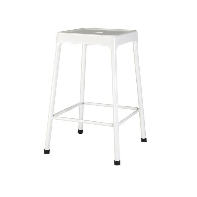 Counter Stool Set of 2 White Farmhouse Mid-Century Modern Cast Iron Finish - Diamond Home USA
