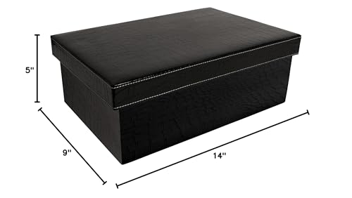 Wald Imports Black Paperboard Decorative Storage Boxes - Diamond Home USA