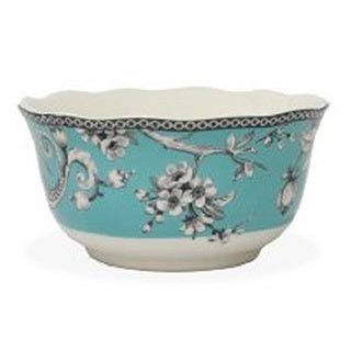 Turquoise Porcelain innerware (Case of 16) Blue Floral Casual Formal 16 Piece