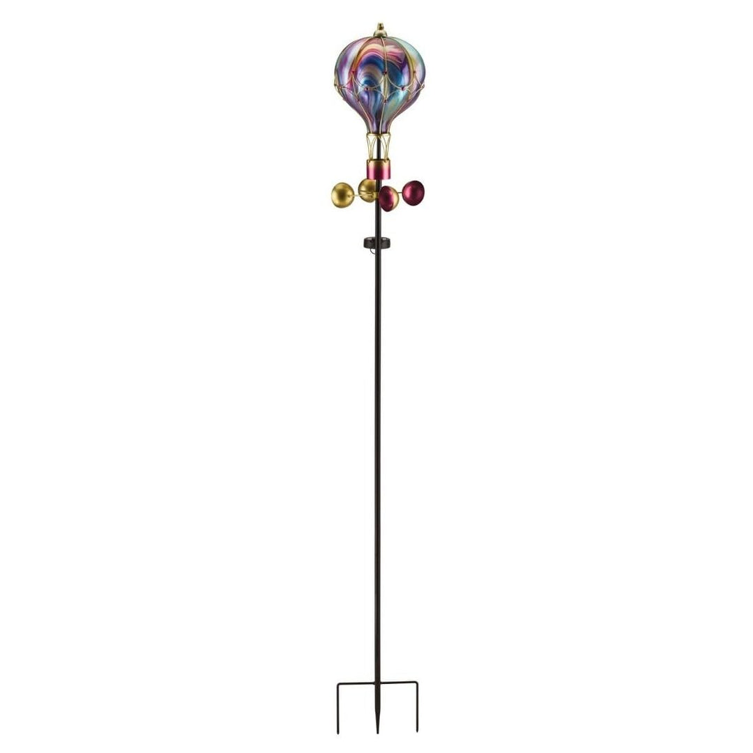 Swirl Balloon Spinner Solar Stake Purple Multi Color Metal - Diamond Home USA