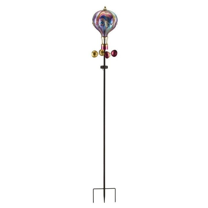 Swirl Balloon Spinner Solar Stake Purple Multi Color Metal - Diamond Home USA