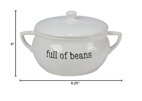Certified International Just Words 84 oz. Bean Pot 3.5 quarts Multicolor - Diamond Home USA