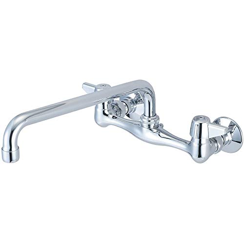 Central Brass Two Handle Wallmount Kitchen Faucet 12" Tube Swivel Spout 0047-ta3