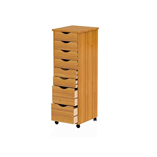 Solid Wood 6 Plus 2 Drawer Roll Cart - Diamond Home USA