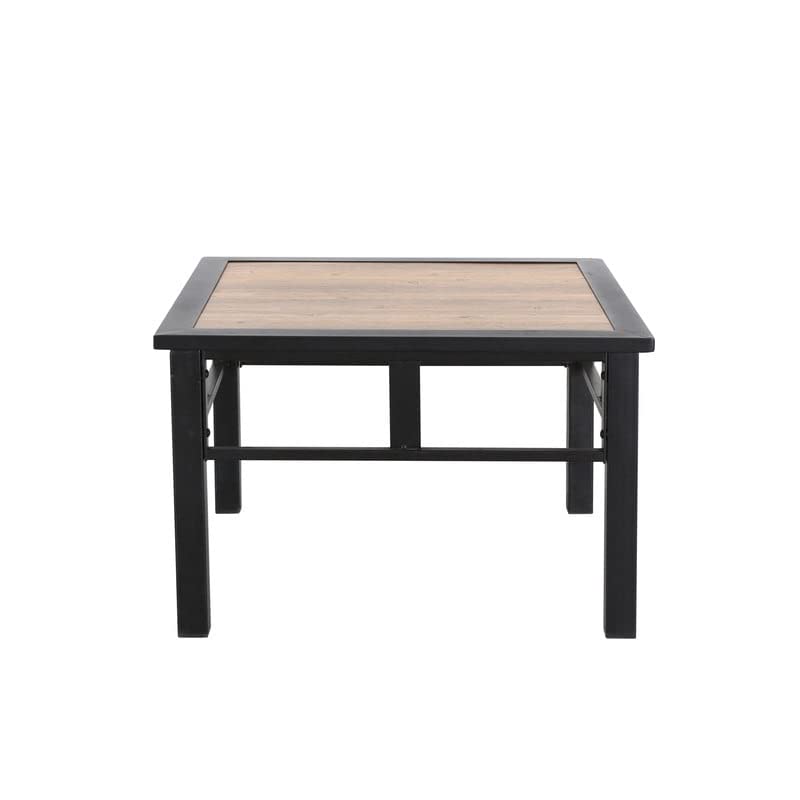Patio Festival Outdoor Metal 25.2" Side Table 25'x25' Brown Classic Square - Diamond Home USA