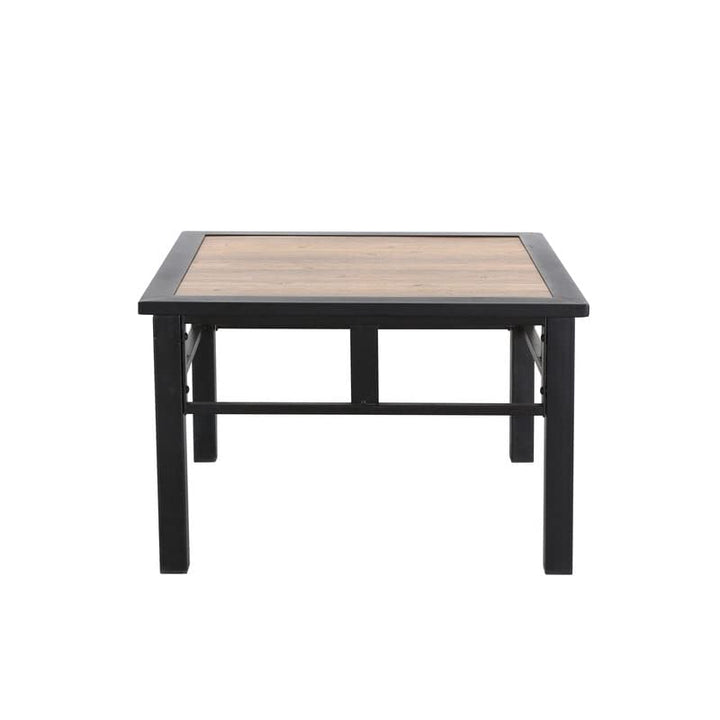 Patio Festival Outdoor Metal 25.2" Side Table 25'x25' Brown Classic Square - Diamond Home USA