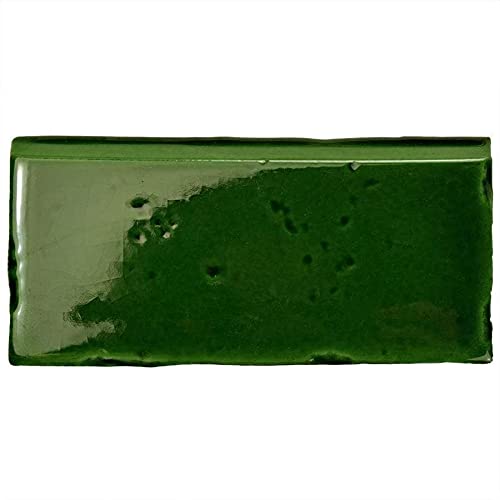 Ceramic Wall Trim Tile Green Rectangular Glossy - Diamond Home USA