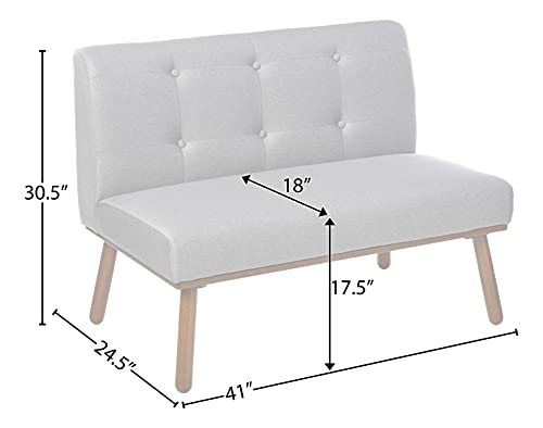 The Mezzanine Shoppe Playmate Upholstered Tufted Armless Loveseat 40.5" Gray Grey - Diamond Home USA