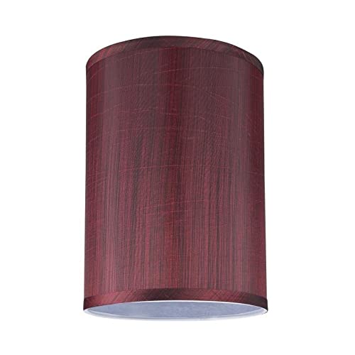 Hardback Drum (Cylinder) Shape Spider Construction Lamp Shade In Dark Red (8" - Diamond Home USA