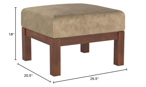 Hills Mission-style Oak and Rectangular Ottoman Made From Microfiber