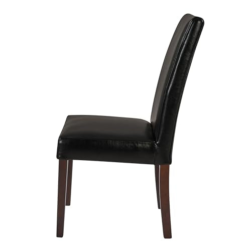 New Pacific Direct Hartford Bicast Leather Set of 2 Dining Chairs Black - Diamond Home USA