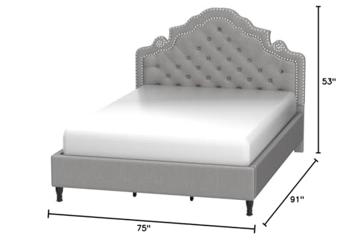 Best Master Furniture Ilena Upholstered Fabric Platform Bed