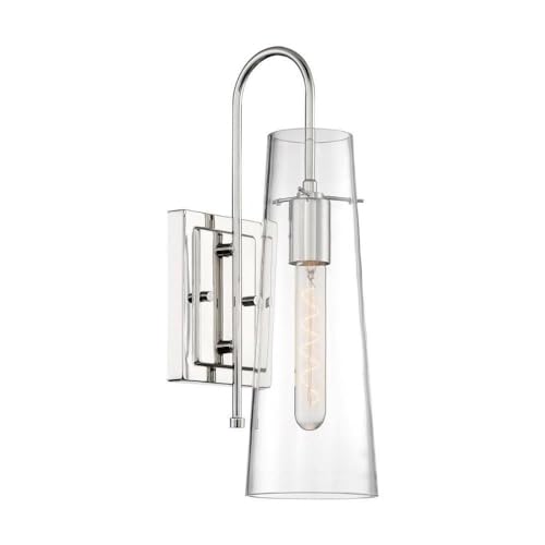 Nuvo 60/6869 Alondra 1 Light Wall Sconce Polished Nickel Finish with Clear Glass - Diamond Home USA