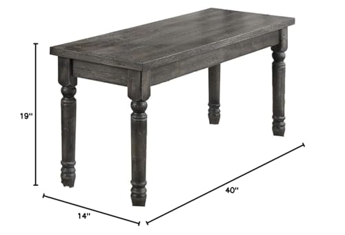 Best Master Furniture Backless Distressed Finish Dining Bench Gray - Diamond Home USA