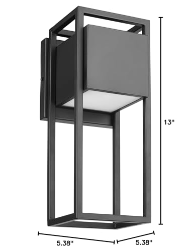 Supreme 18w Led Medium Wall Lantern Matte Black Finish Modern Contemporary Glass