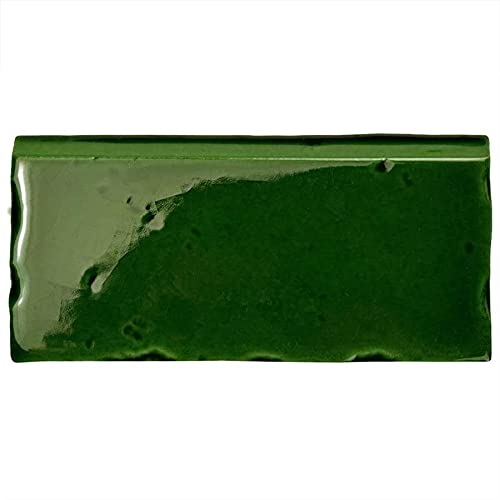 Ceramic Wall Trim Tile Green Rectangular Glossy - Diamond Home USA