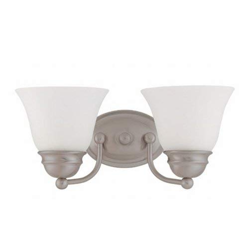 Nuvo 60/3265 Two Light Empire Wall Vanity 15 in Brushed Nickel/Frosted - Diamond Home USA
