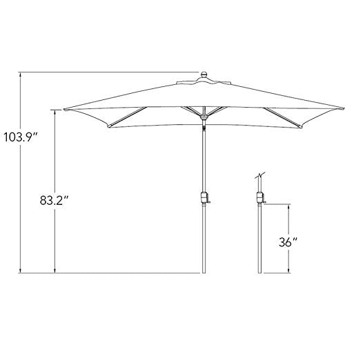 SimplyShade Catalina 120" Octagon Push Button Tilt Umbrella in Black/Navy - Diamond Home USA