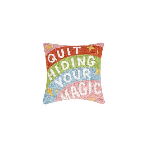 Peking Handicraft Quit Hiding Your Magic Hook Pillow Wool and Poly Velvet