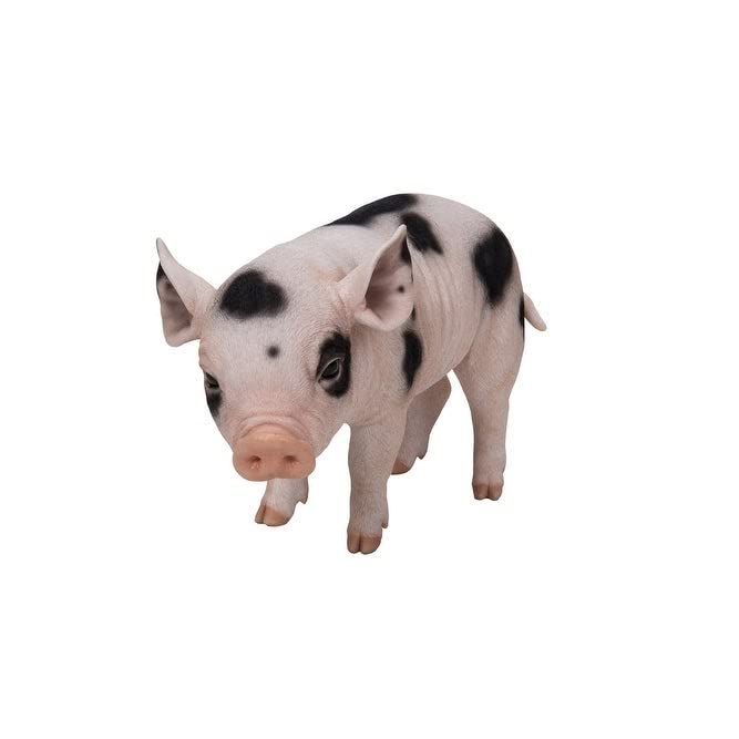 Standing Baby Pig with Black Spots Pink Animals Polyresin - Diamond Home USA