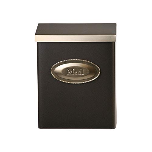Designer Galvanized Steel Wall-Mounted Locking Mailbox Bronze 12-1/2 in. H X 9-3