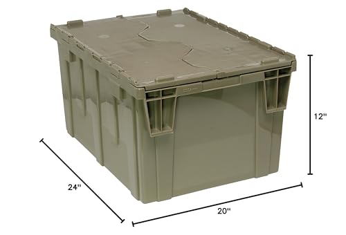 Quantum QDC24-12 Plastic Storage Container with Attached Flip-Top Lid 24" x - Diamond Home USA
