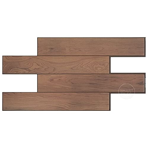Tiles Self Adhesive Wall Norway Walnut 2 Sheets of 22.56" X 11.58" Kitchen and