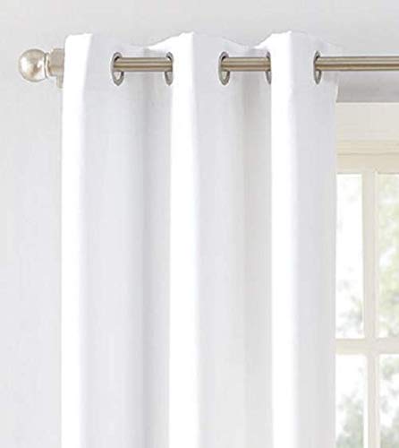 No. 918 Valerie Weave Grommet Top Curtain Panel 40X84 White New - Diamond Home USA